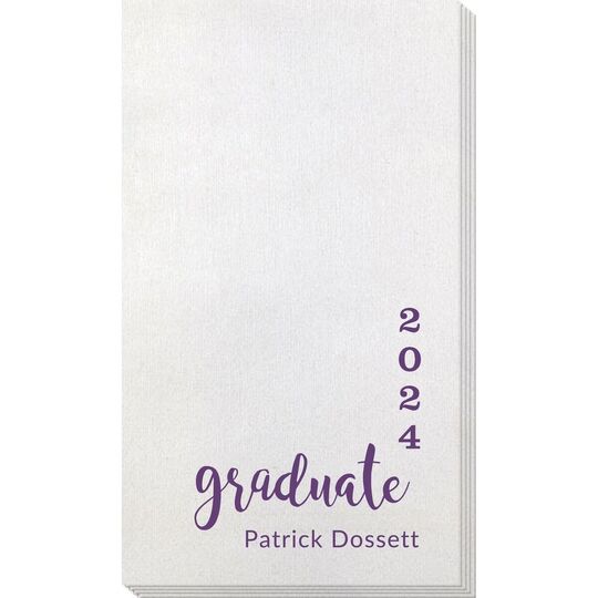 Graduate and Year Graduation Bamboo Luxe Guest Towels